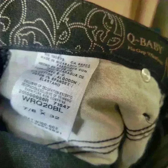 Wrangler Q Baby Black Denim jeans sz 8x32 - Picture 3 of 4